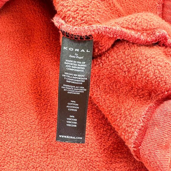 Koral Cropped‎ Pullover Hoodie | Brick Orange Size Medium - Picture 5 of 9